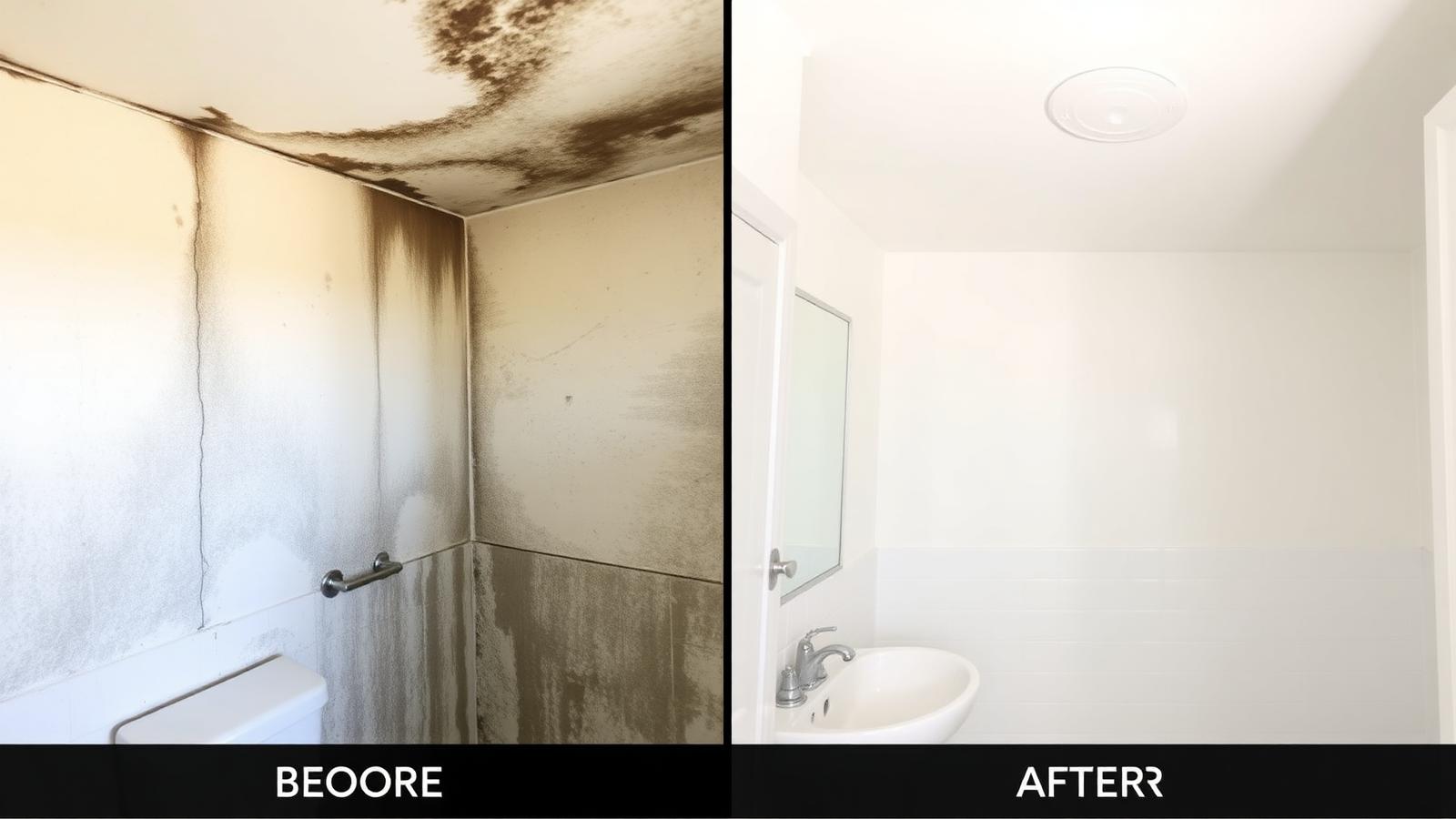 Before and after Mold Remediation project by Copper State Restoration in Queen Creek, AZ