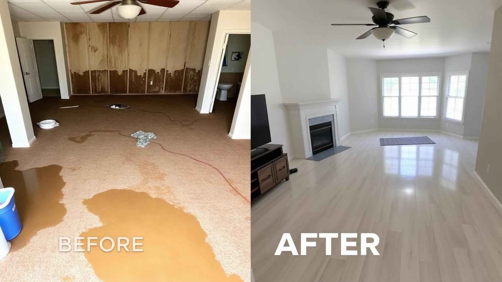 Before and after Structural Drying project by Copper State Restoration in Queen Creek, AZ
